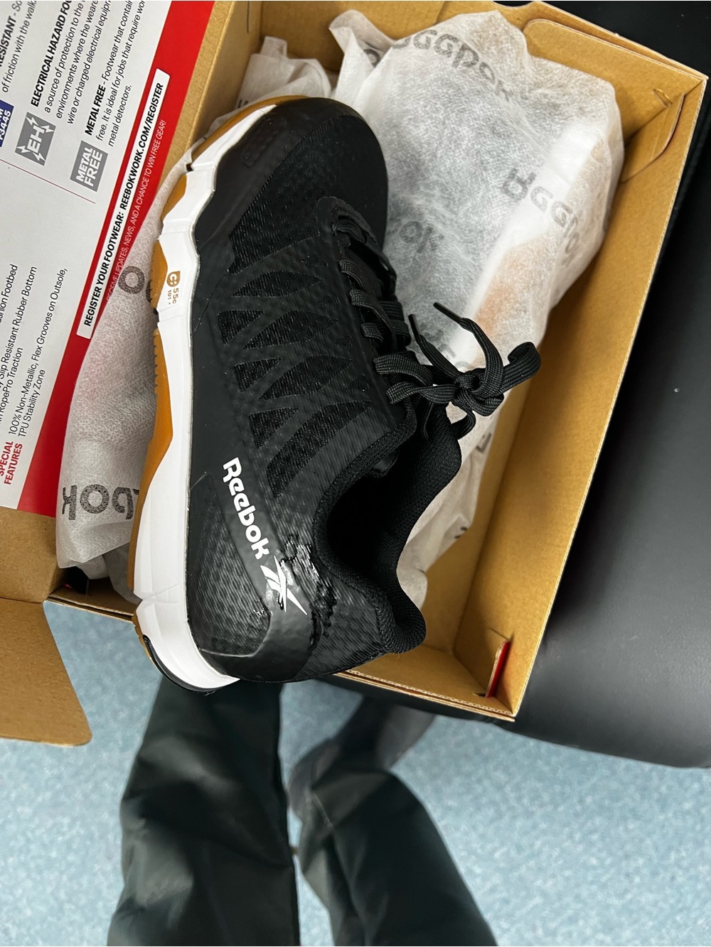 Reebok women’s Speed TR Black safety composite toe work shoe